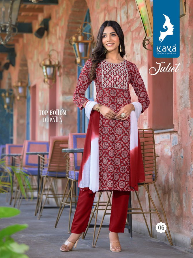 Juliet By Kaya Rayon Readymade Suits Catalog
